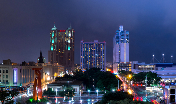 Night skyline of San Antonio, Texas. USA.